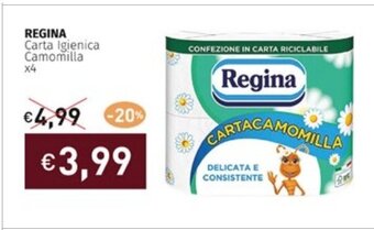 Prezzemolo e Vitale REGINA Carta Igienica Camomilla x4 offerta