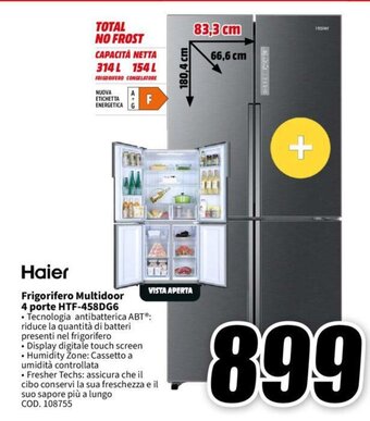 MediaWorld Haier Frigorifero Multidoor 4 porte HTF-458DG6 offerta