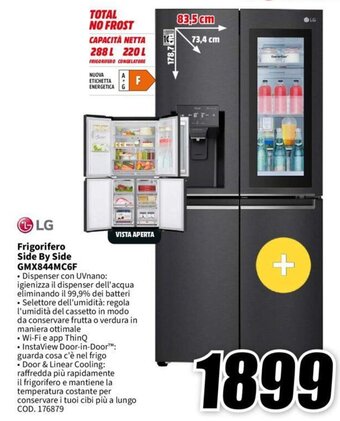MediaWorld LG Frigorifero Side By Side GMX844MC6F offerta
