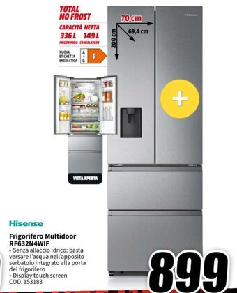 MediaWorld Hisense Frigorifero Multidoor RF632N4WIF offerta