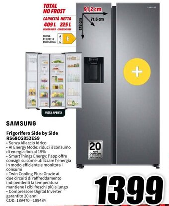 MediaWorld SAMSUNG Frigorifero Side by Side RS68CG852ES9 offerta