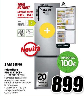 MediaWorld SAMSUNG Frigorifero RB38C776CS9 offerta