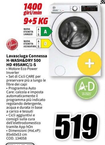 MediaWorld Lavasciuga Connessa H-WASH&DRY 500 HD 495AMC/1-S offerta