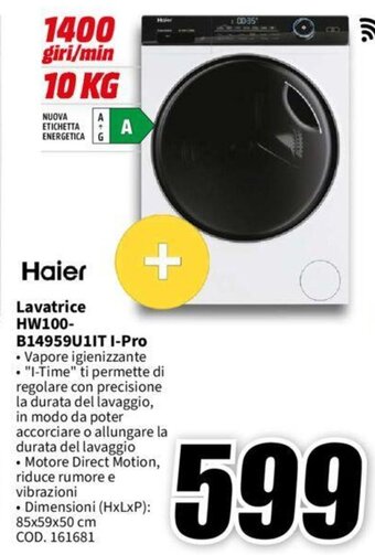 MediaWorld Haier Lavatrice HW100- B14959U1IT I-Pro offerta