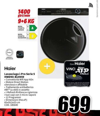 MediaWorld Haier Lavasciuga i-Pro Serie 5 HWD90-B14959 offerta