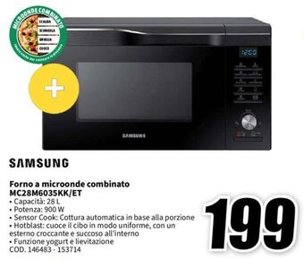 MediaWorld SAMSUNG Forno a microonde combinato MC28M6035KK/ET offerta