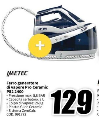 MediaWorld IMETEC Ferro generatore di vapore Pro Ceramic PS2 2400 offerta