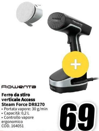 MediaWorld Rowenta Ferro da stiro verticale Access Steam Force DR8270 offerta