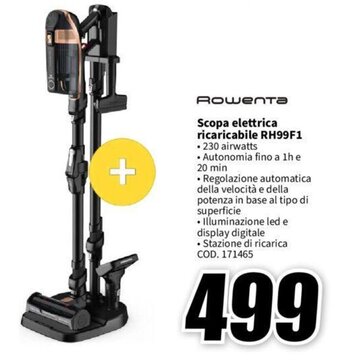 MediaWorld Rowenta Scopa elettrica ricaricabile RH99F1 offerta