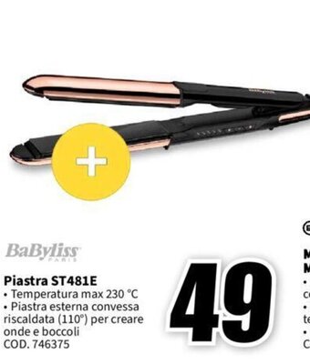 MediaWorld BaByliss Piastra ST481E offerta