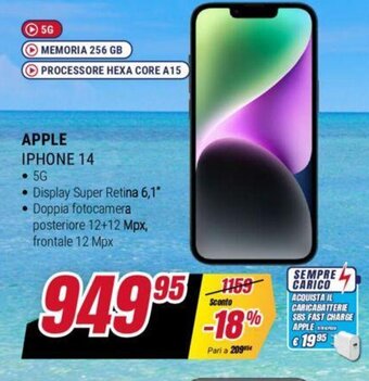 Trony APPLE IPHONE 14 offerta