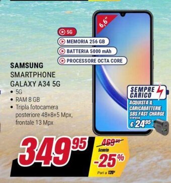 Trony SAMSUNG SMARTPHONE GALAXY A34 5G offerta
