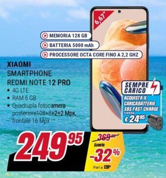 Trony XIAOMI SMARTPHONE REDMI NOTE 12 PRO offerta