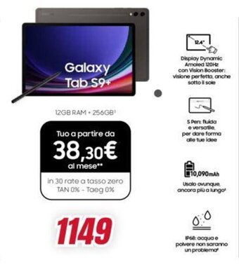 Trony Galaxy Tab S9+ 12GB RAM + 256GB offerta