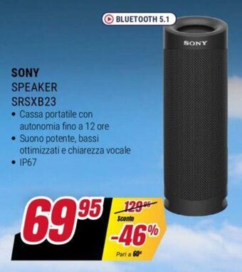 Trony SONY SPEAKER SRSXB23 offerta