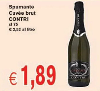 èccoMI Spumante Cuvèe brut CONTRI cl 75 offerta