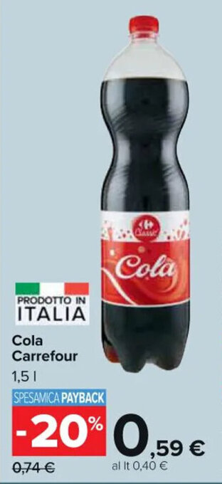 Carrefour Market Cola Carrefour 1,5 l offerta