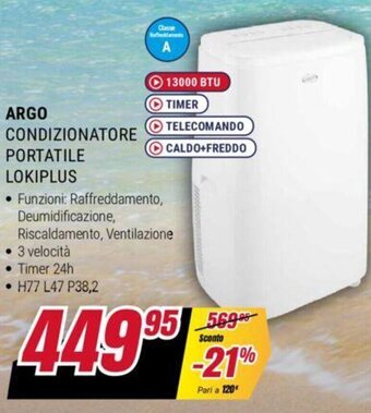 Trony ARGO CONDIZIONATORE PORTATILE LOKIPLUS offerta