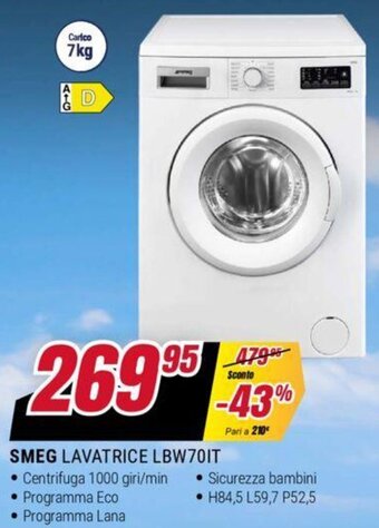 Trony SMEG LAVATRICE LBW701T offerta