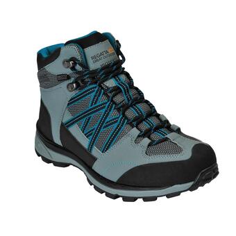 Decathlon Samaris mid ii scarponi da trekking pelle scamosciata donna grigio azzurro offerta