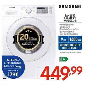 Elettrosintesi SAMSUNG LAVATRICE WW90TA046TH offerta