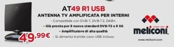 Elettrosintesi meliconi AT49 R1 USB ANTENNA TV AMPLIFICATA PER INTERNI offerta