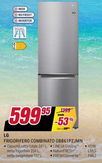 Trony LG FRIGORIFERO COMBINATO GBB61PZJMN offerta