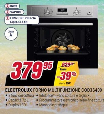 Trony ELECTROLUX FORNO MULTIFUNZIONE COD3S40X offerta