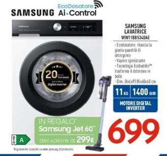 Elettrosintesi SAMSUNG LAVATRICE WW1188534DAE offerta