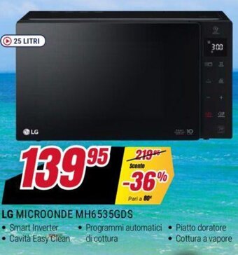 Trony LG MICROONDE MH6535GDS offerta