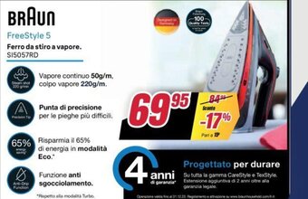 Trony BRAUN FreeStyle 5 Ferro da stiro a vapore. S15057RD offerta