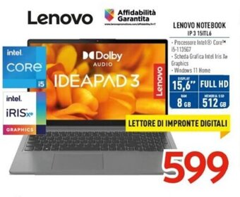 Elettrosintesi LENOVO NOTEBOOK IP 3 151TL6 offerta