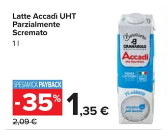 Carrefour Market Latte Accadì UHT Parzialmente Scremato 1 l offerta