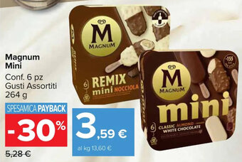 Carrefour Market Magnum Mini Conf. 6 pz Gusti Assortiti 264 g offerta
