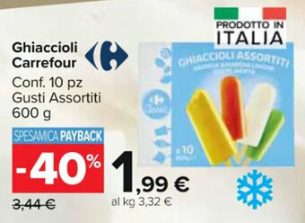 Carrefour Market Ghiaccioli Carrefour Conf. 10 pz Gusti Assortiti 600 g offerta