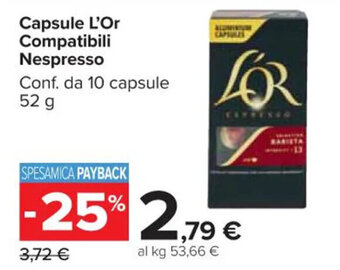 Capsule L'Or Compatibili Nespresso Conf. da 10 capsule 52 g