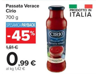 Carrefour Market Passata Verace Cirio 700 g offerta