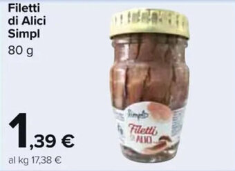 Carrefour Market Filetti di Alici Simpl 80 g offerta