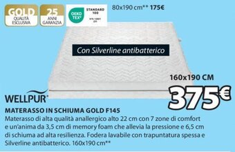 WELLPUR MATERASSO IN SCHIUMA GOLD F145 160 x 190 cm