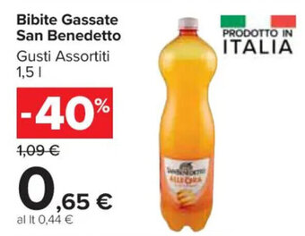 Carrefour Market Bibite Gassate San Benedetto Gusti Assortiti 1,5 l offerta
