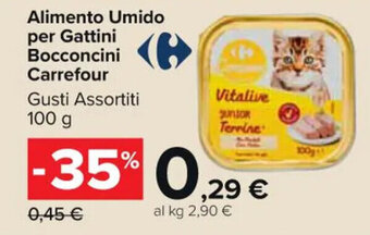 Carrefour Market Alimento Umido per Gattini Bocconcini Carrefour Gusti Assortiti 100 g offerta