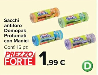 Carrefour Market Sacchi antiforo Domopak Profumati con Manici Conf. 15 pz offerta