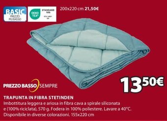 JYSK TRAPUNTA IN FIBRA STETINDEN 155x220 cm offerta