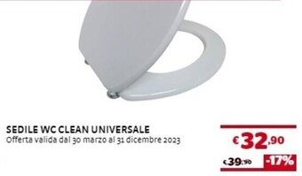 Bricocenter SEDILE WC CLEAN UNIVERSALE offerta