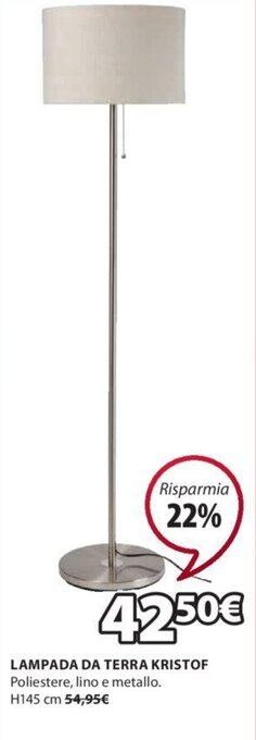 JYSK LAMPADA DA TERRA KRISTOF H145 cm offerta