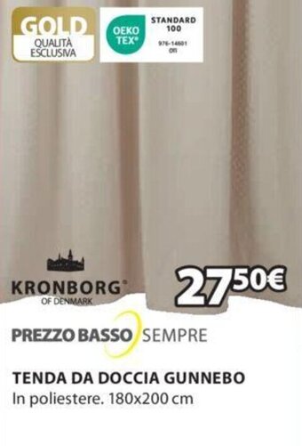 TENDA DA DOCCIA GUNNEBO 180x200 cm
