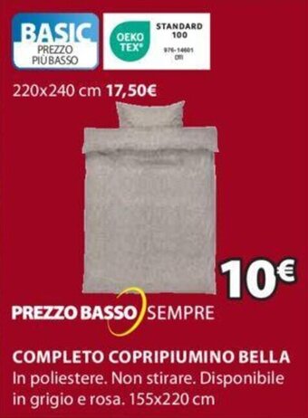 JYSK COMPLETO COPRIPIUMINO BELLA 155x220 cm offerta