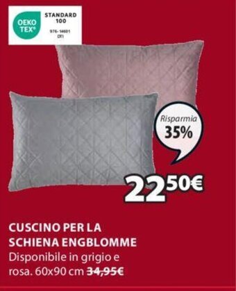 JYSK CUSCINO PER LA SCHIENA ENGBLOMME 60x90 cm offerta