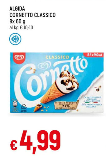 Galassia ALGIDA CORNETTO CLASSICO 8 x 60 g offerta