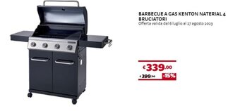 Bricocenter BARBECUE A GAS KENTON NATERIAL 4 BRUCIATORI offerta